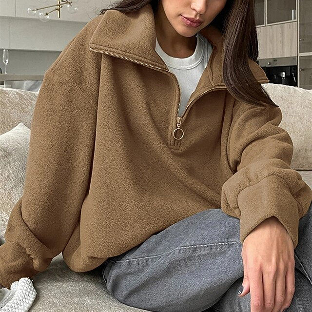 maglione invernale con zip alla moda