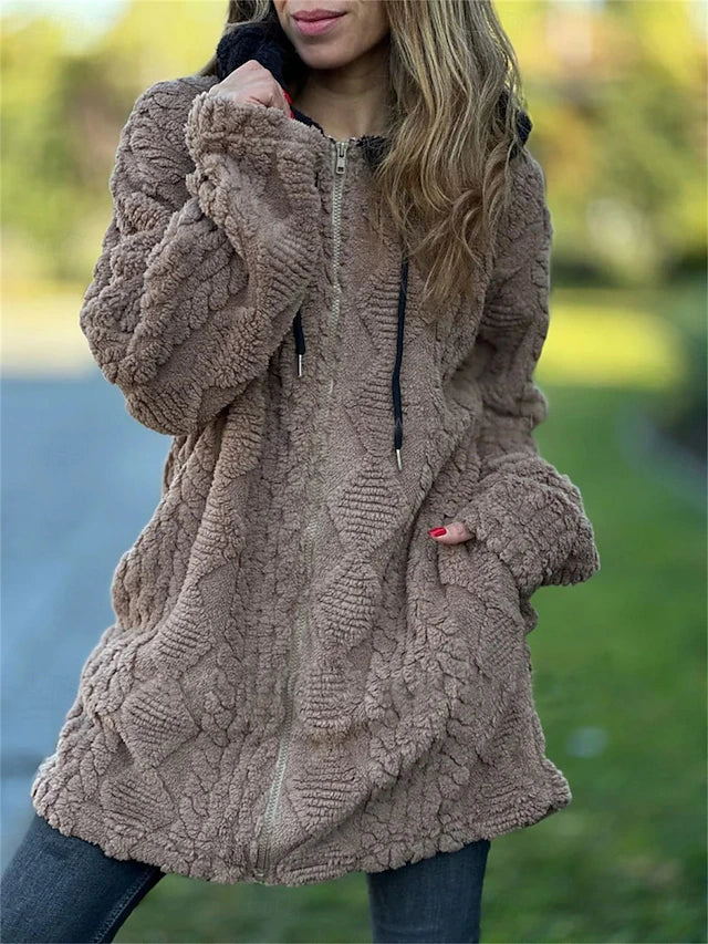 Felpa invernale lunga in plaid